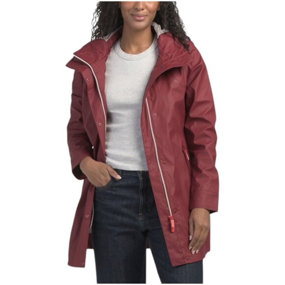 HUNTER Mid Length Rubberized Rain Coat - Picture 1 of 2